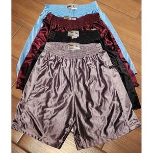 Eastbay Mens Basketball Shorts 4 Pack Bundle Shiny Satin Athletic Large L Multi